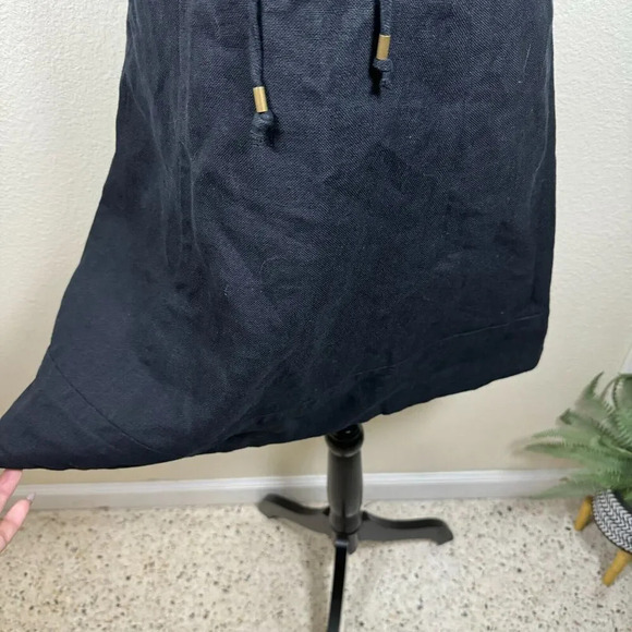 J. Crew Collection Black Structured Tie Bodice Linen Sleeveless Mini Dress Sz 4 - Picture 3 of 9